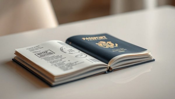 Open passport showing travel stamps, emphasizing document validity.