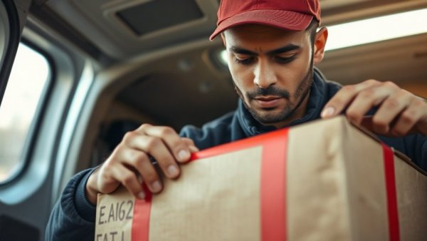 Sealing a package for delivery, showcasing online shopping challenges for expatriates.