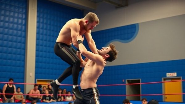 Wrestlers in action during match, Wrestling Ratings Discussion.