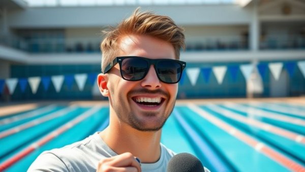 Fastest pool challenge interview by the poolside