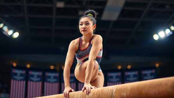 2026 European Championships gymnast performing on balance beam