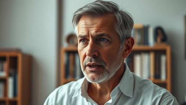 Man in white shirt discussing vessel sinks in a cozy room setting.