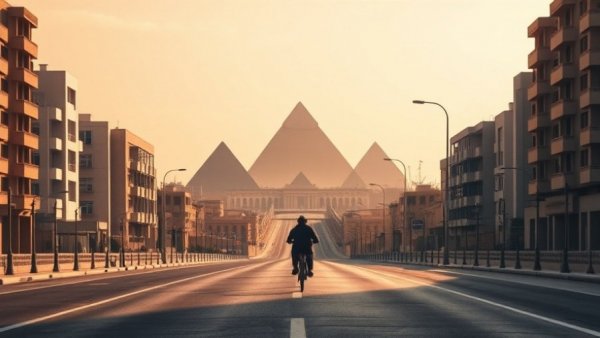 Road to Pyramids of Giza, capturing living in Egypt affordably