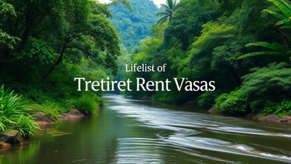 Lush riverbank landscape, Thailand retirement visa options text.