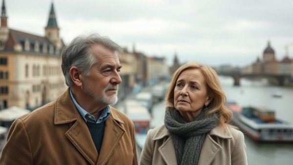 Reflective couple discussing move to Portugal in 2026.