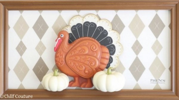 Chalk Couture Argyle Transfer Fall Turkey Decor