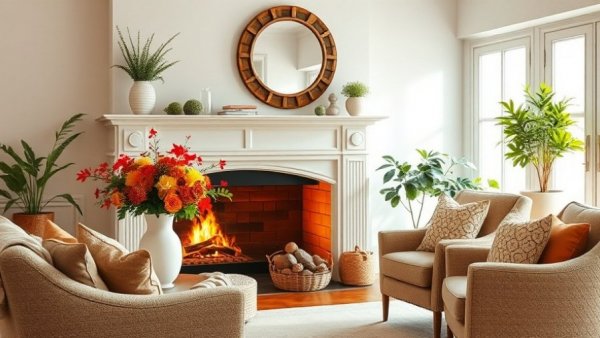 Cozy living room fall home decorating ideas
