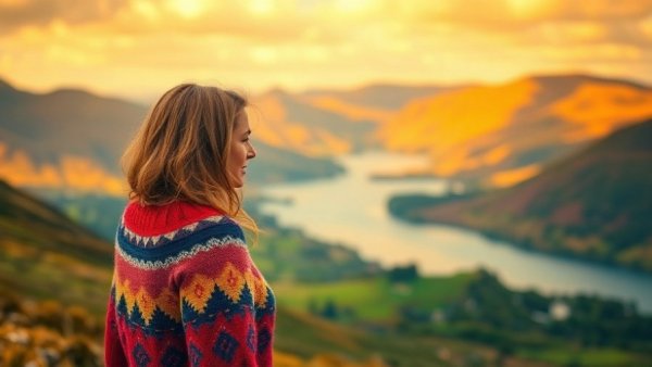 Expat journey in Scotland, illustrated landscape