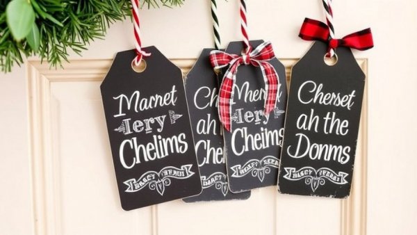 Chalk Couture Christmas Door Tags With Plaid