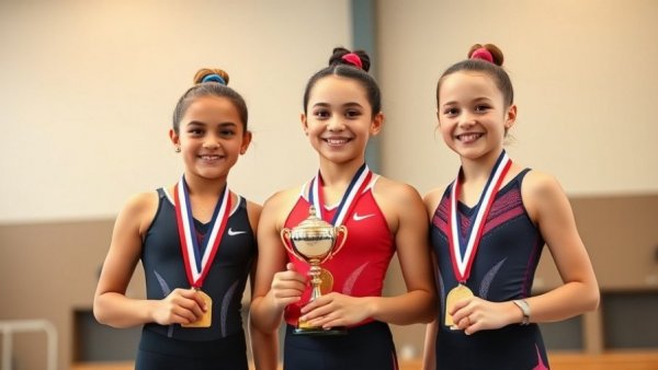 Three gymnasts celebrate at 2026 Russian Junior Championships