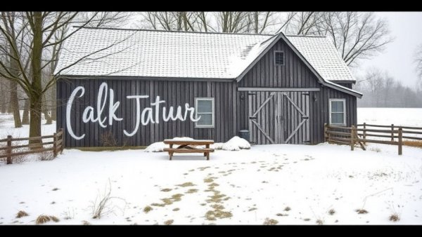 Chalk Couture Barn Project With Textured Snow