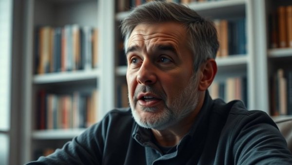Mid-aged man discussing pricing your home correctly, indoors.