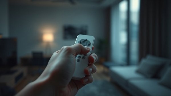 Smart Home Remote Control in hand showcasing modern design.