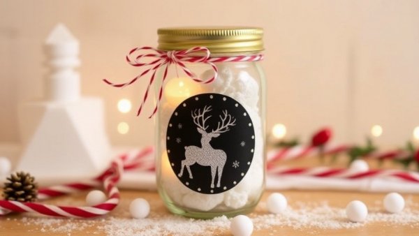 Chalk Couture Snowy Deer Christmas Jar