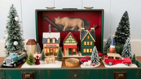 Christmas Village Decor Ideas for a Vintage Toolbox