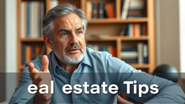 Middle-aged man sharing home selling tips for 2025, indoor setting.