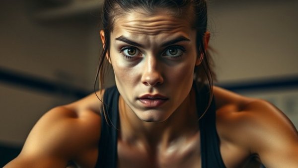 Focused athlete preparing for Precious Wieser wrestling semi-finals