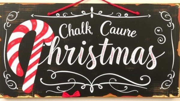 Chalk Couture Candy Cane Christmas Sign