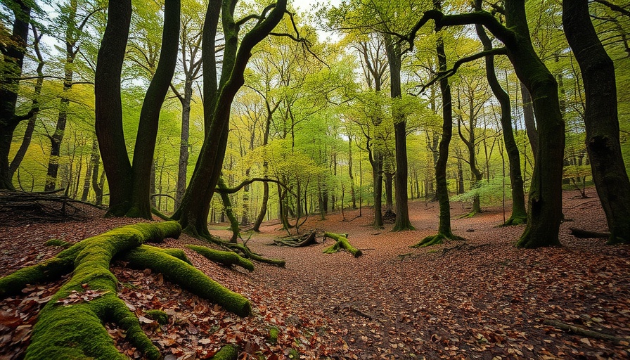 Tranquil forest scene illustrating nature's serenity.