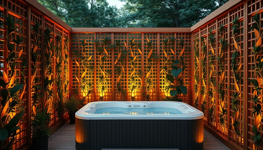 Elegant backyard hot tub privacy screens, cozy ambiance