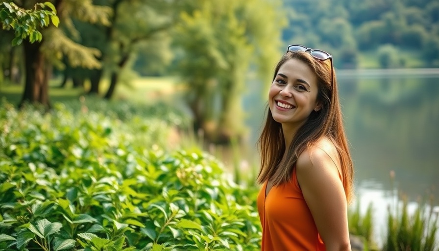 Creating space for happiness: woman's serene moment in nature.