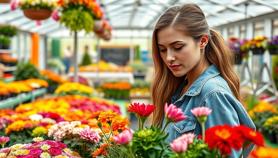 Nurturing Community through Home Updates: woman selecting flowers for gardening.