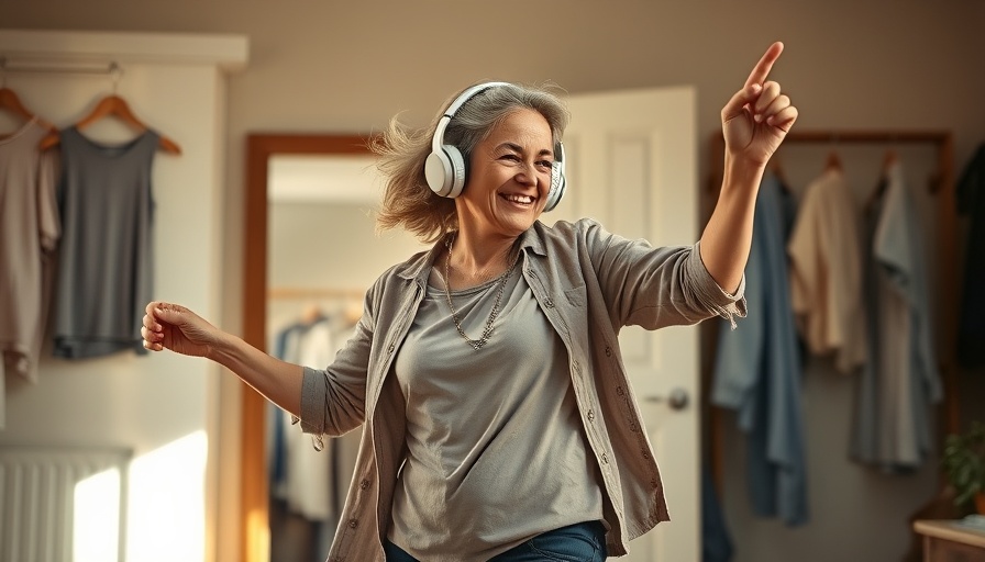 10 minutes dance workout before work, woman dancing energetically at home.