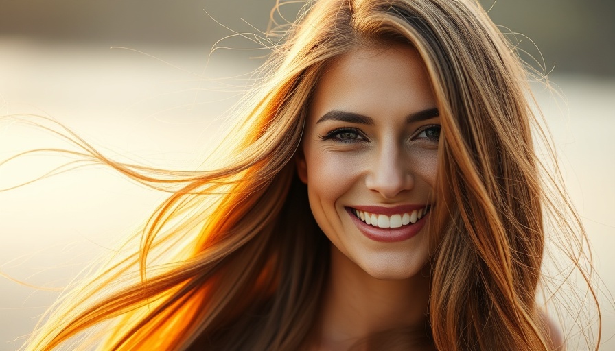 Smiling woman with long hair, Boost Hair Growth with Rice Water.