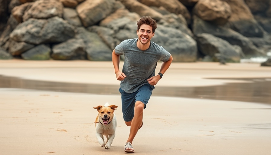 Joyful interaction highlighting benefits of pet ownership for autistic individuals at the beach.