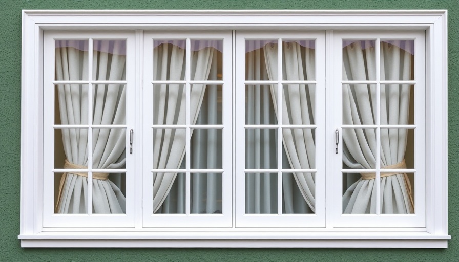 White custom window with curtains in Fairfax home exterior.