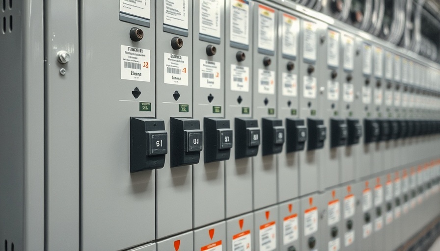 Labeled electrical panel illustrating moving circuit breakers safely.