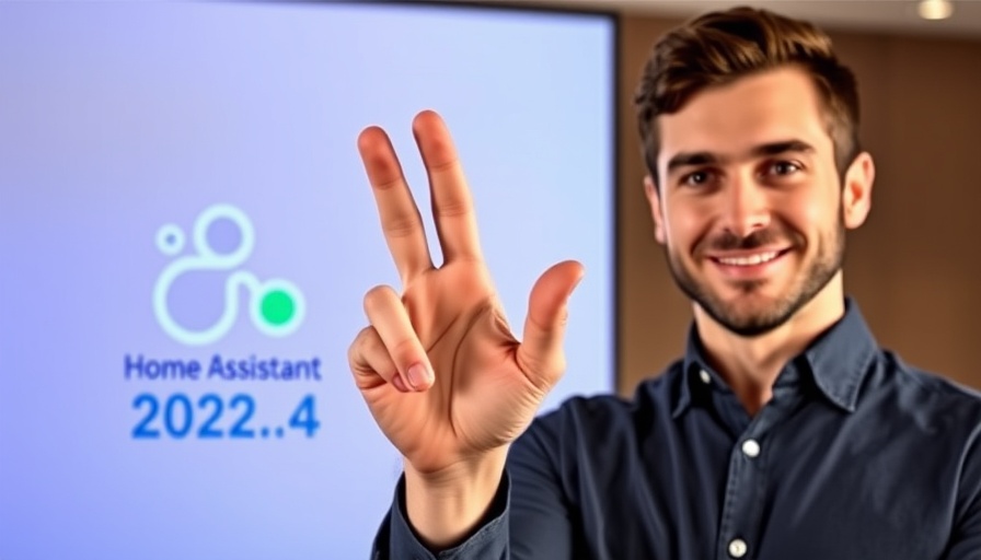 Confident presenter highlighting Home Assistant 2025.4 features.