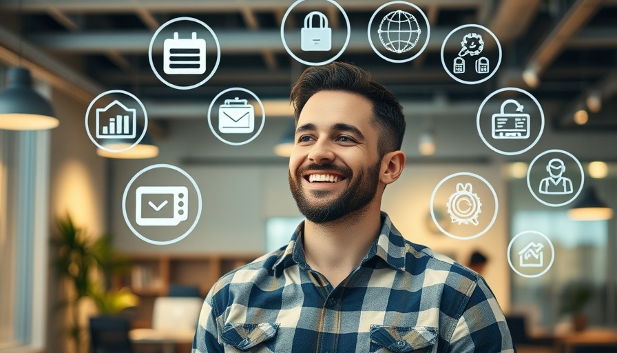 Home Assistant Backup Strategy with service icons and smiling man.