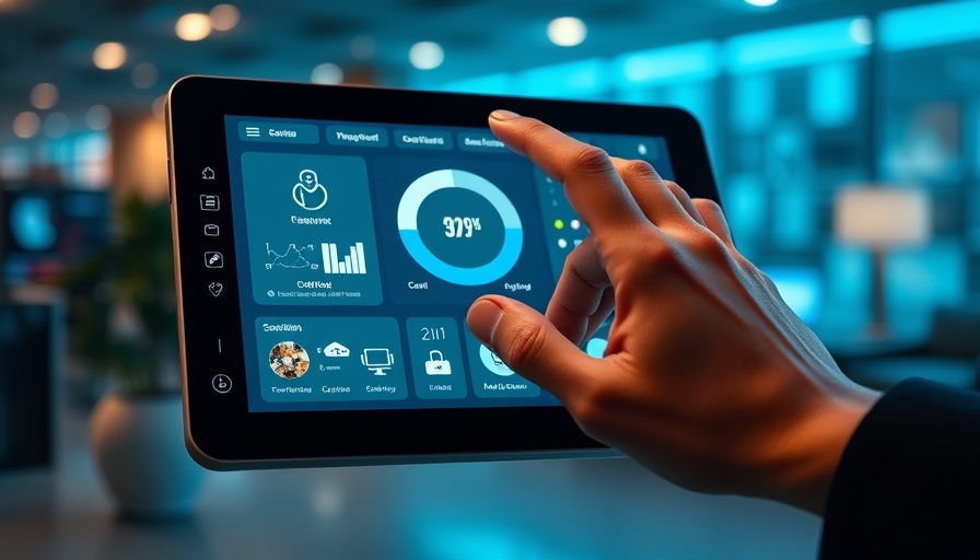 Tablet displaying home assistant dashboard with hand interaction.