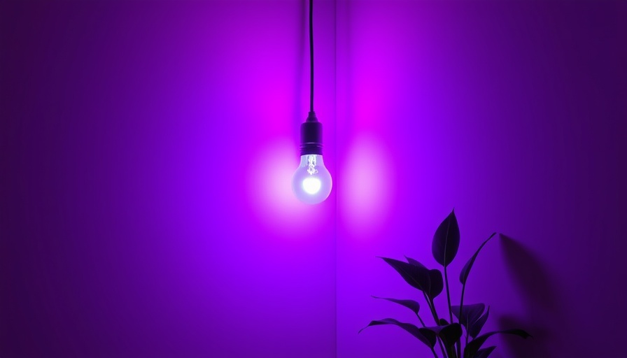 Futuristic neon-lit room corner with smart technology.
