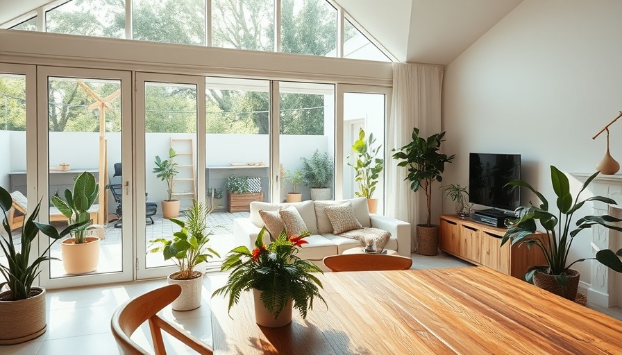 How to stage large spaces showcasing a modern living area and outdoor patio.