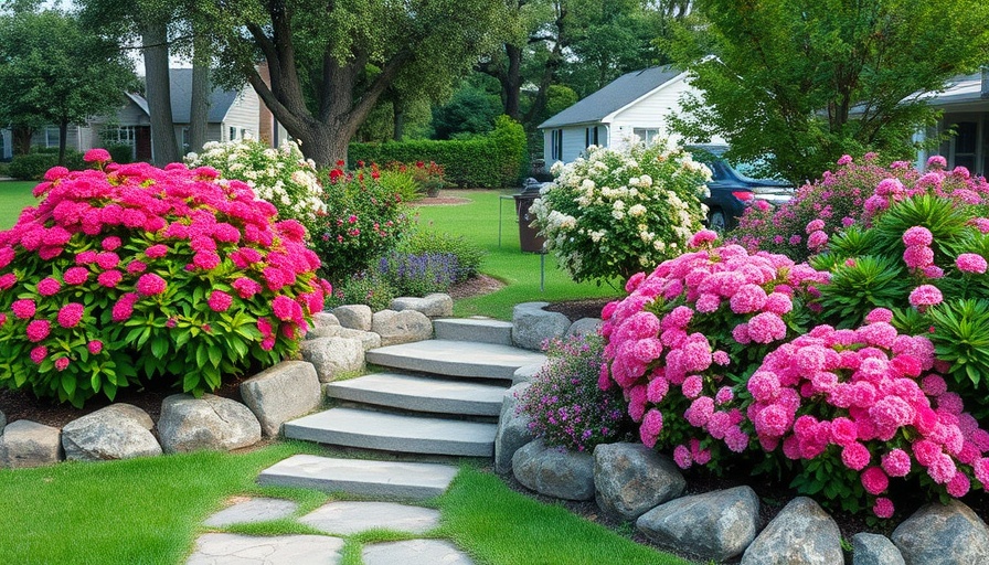 Transform Your Yard with Hardscaping: Elegant stone steps and lush blooms.