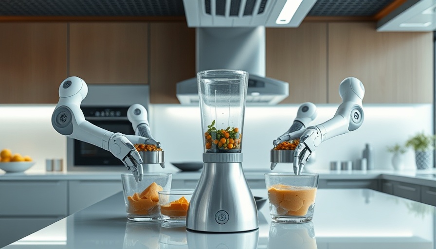 Future of Home Design: Robotic arms in a modern kitchen.