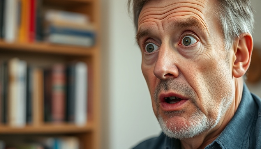 Middle-aged man discussing cheap flooring impact on home value indoors.
