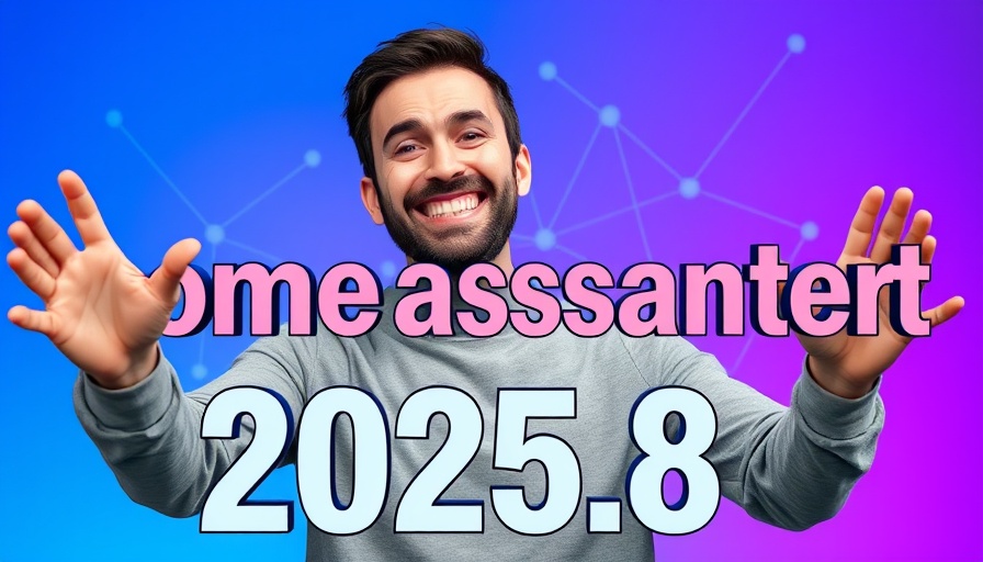Home Assistant 2025.8 displayed by smiling man with vibrant background.