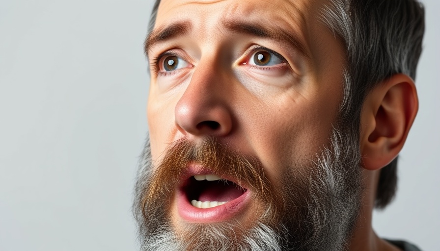 Middle-aged man passionately speaking about real estate commissions.