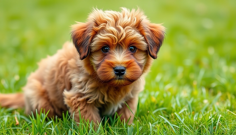 Adorable rescue dog on grass for National Rescue Dog Day 2025.