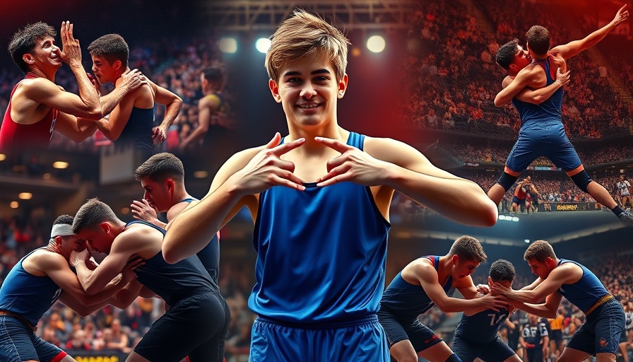 Ultimate Freestyle Moves at U17 Championships collage, intense wrestling action.