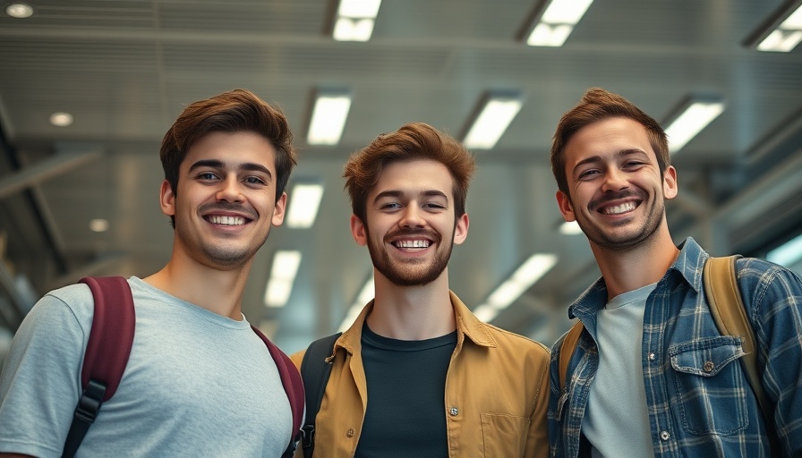 Aken Puskovich Daily Routine Open Water: Two young men smiling indoors.