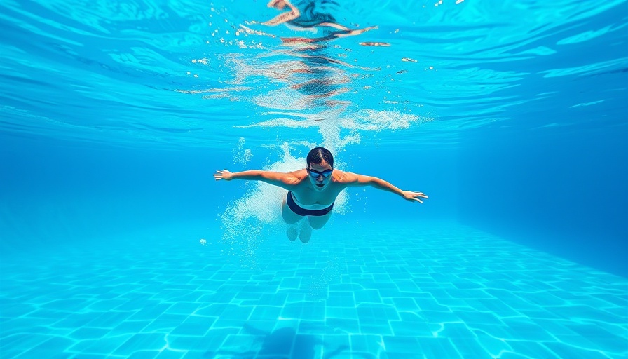 Swimmer demonstrating skating-like technique in pool.