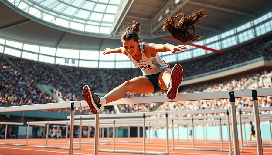 Femke Bol prepping for Tokyo hurdles with dynamic leap.