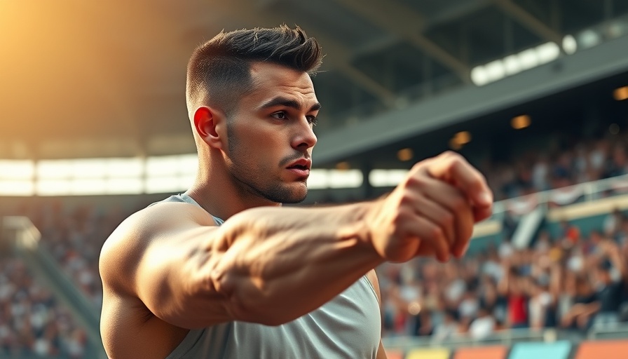 Athlete at US Men's Shot Put Championships preparing to throw.