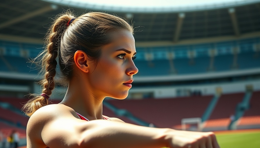 Female athlete preps for USATF Women's Shot Put Championship.