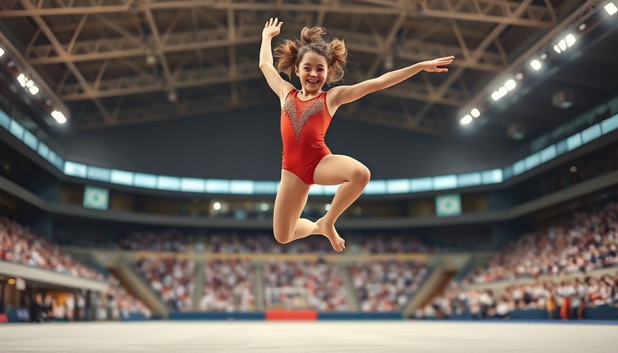 Izzy Stassi Floor Exercise Performance, gymnast leaping in arena.