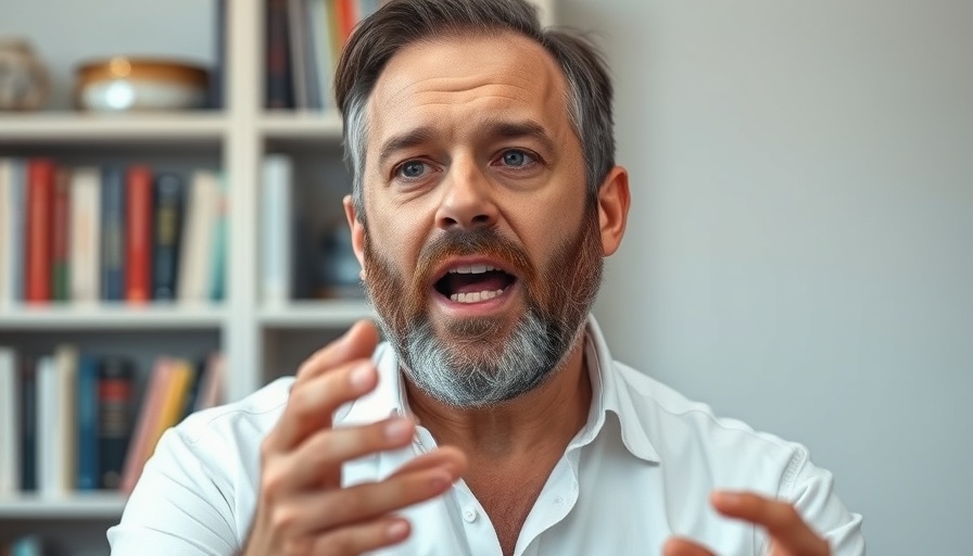 Middle-aged man discussing real estate first offer, professional setting.